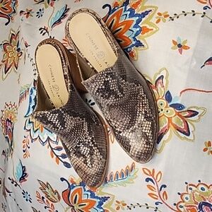 Chinese Laundry 7.5 Snakeskin Mules